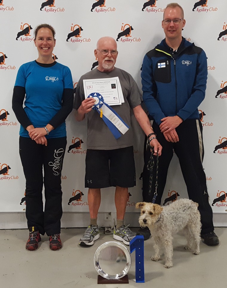 Veteran Jack Cotter and champion agility dog Tucker