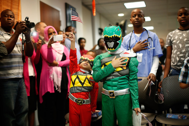 Image: Children Attend Halloween-Themed US Citizenship Ceremony