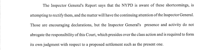 An excerpt of the decision detailing the court's reasoning behind rejecting the settlement.
