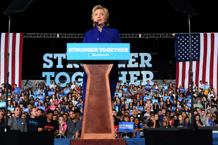 Image: Hillary Clinton believes Arizona could become a blue state on Tuesday.