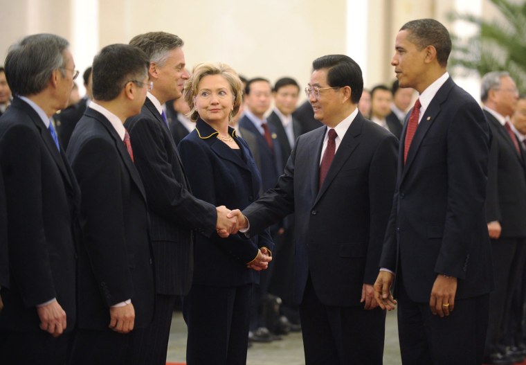 Image: President Obama and Hillary Clinton in China