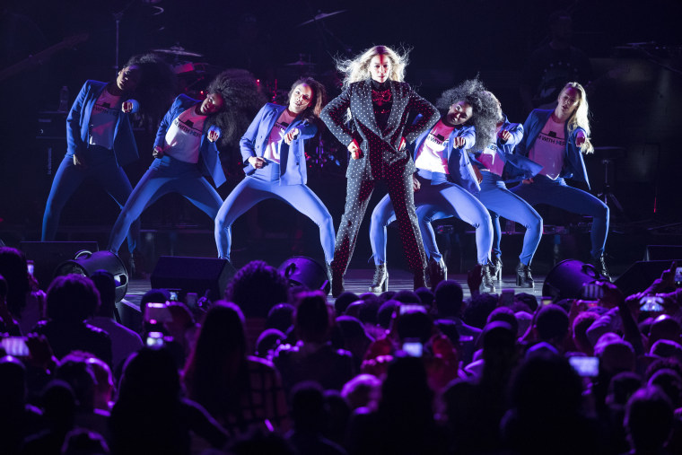 Beyonce performs during a campaign rally for Democratic presidential candidate Hillary Clinton in Cleveland, Friday, Nov. 4, 2016.