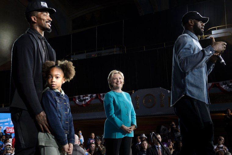 Image: Clinton at rally at the Cleveland Public Auditorium