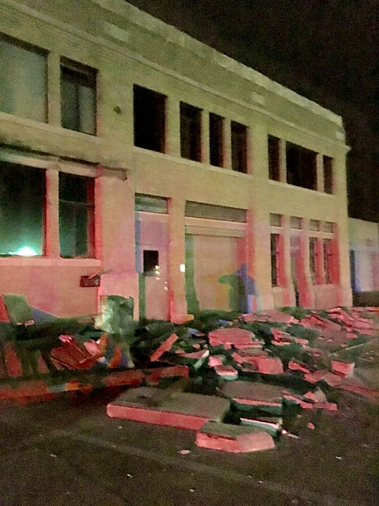 Image: Earthquake damage in Cushing, Oklahoma