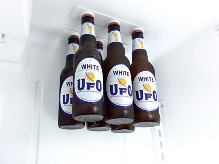 Need more space? These peel and stick Neodymium Magnets are strong enough to keep beer bottles off your refrigerator shelves.