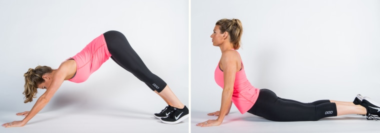 Downward dog + Cobra yoga poses