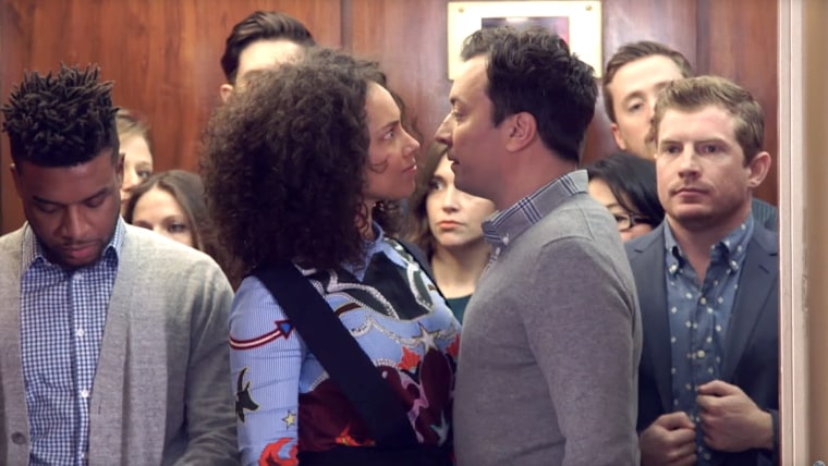 Alicia Keys and Jimmy Fallon