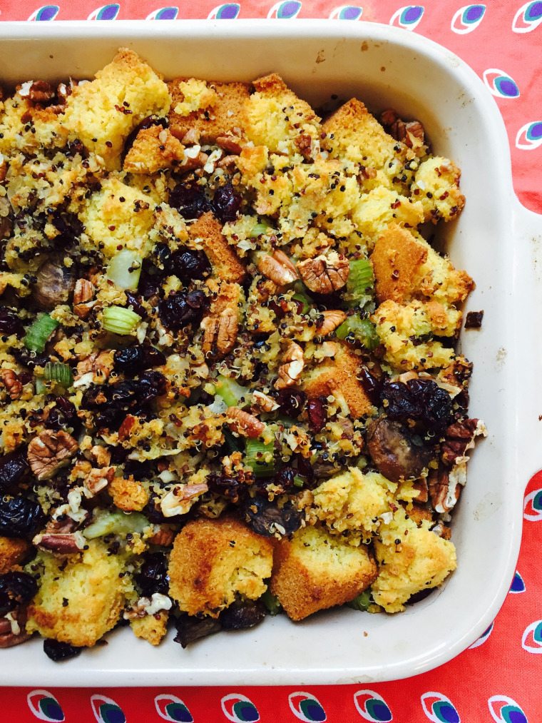 Quinoa cornbread cranberry stuffing