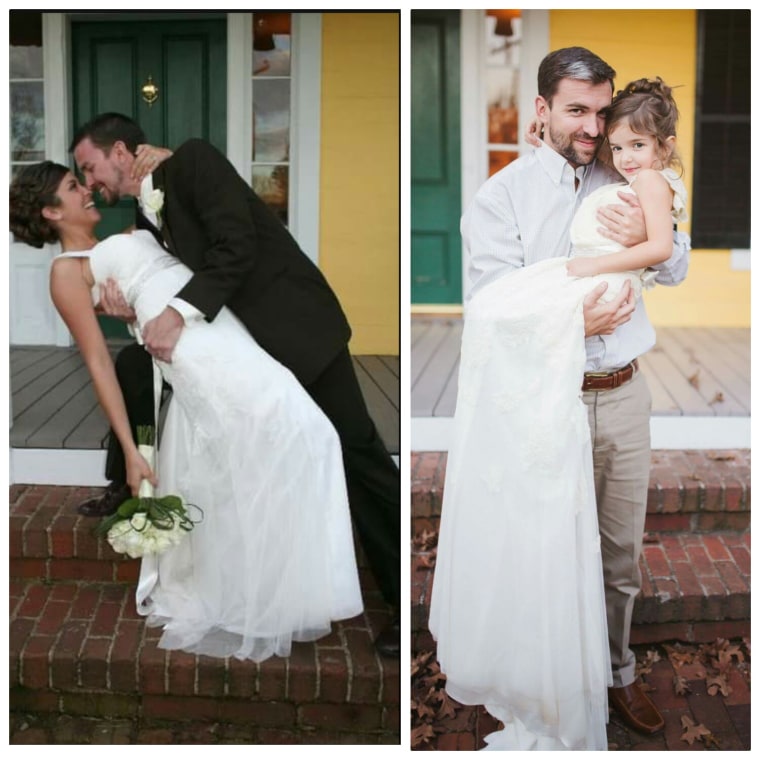 4-year-old Nora Davis wears mother's wedding dress in shoot