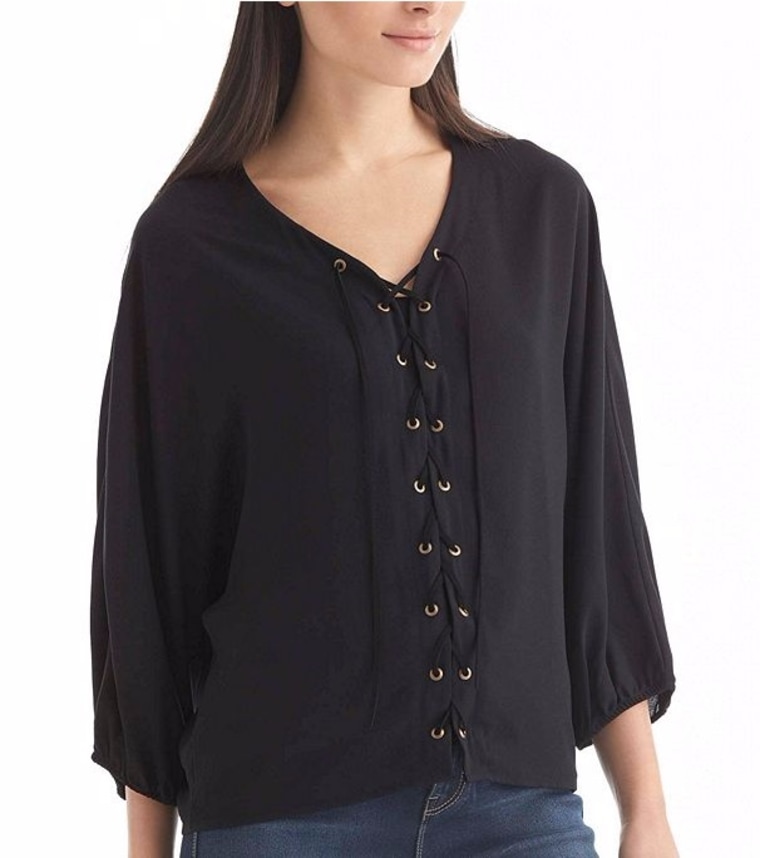 Nine West Jeans Tiana Lace-Up Top