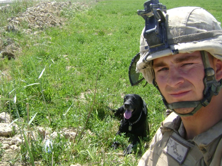 U.S. Corporal Matt Hatala and Chaney found a bomb at this site in Afghanistan and set up a cordon around it to keep locals safe.