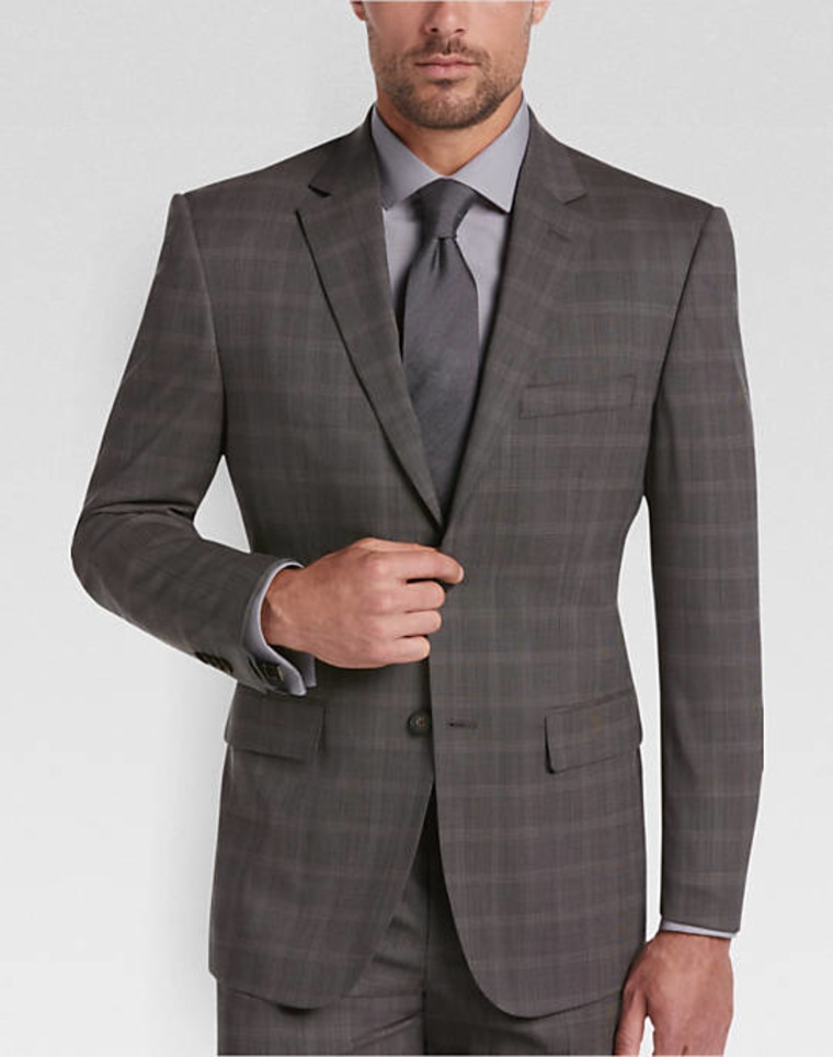 Awareness Kenneth Cole Taupe Plaid Suit