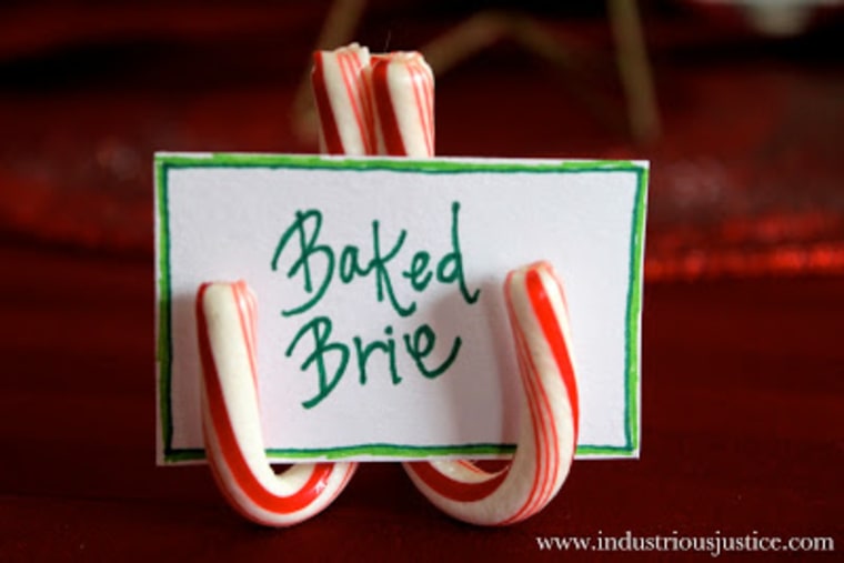 Candy cane place card holder