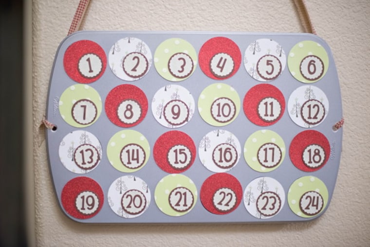 Muffin tin advent calendar