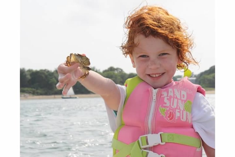 Catherine Violet Hubbard with crab