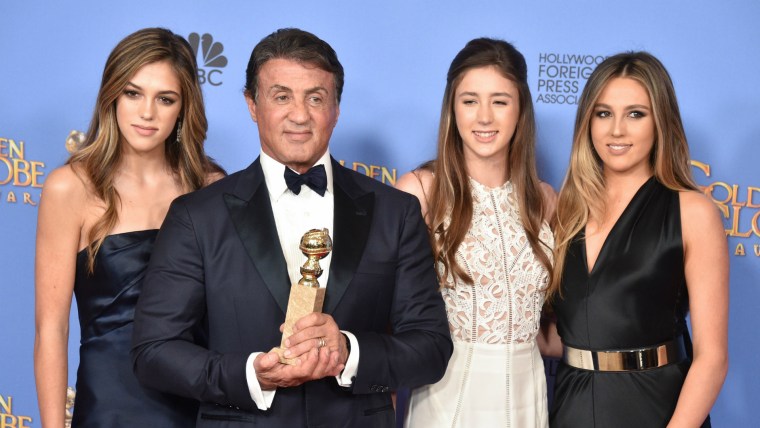 Sylvester Stallone and his three daughters