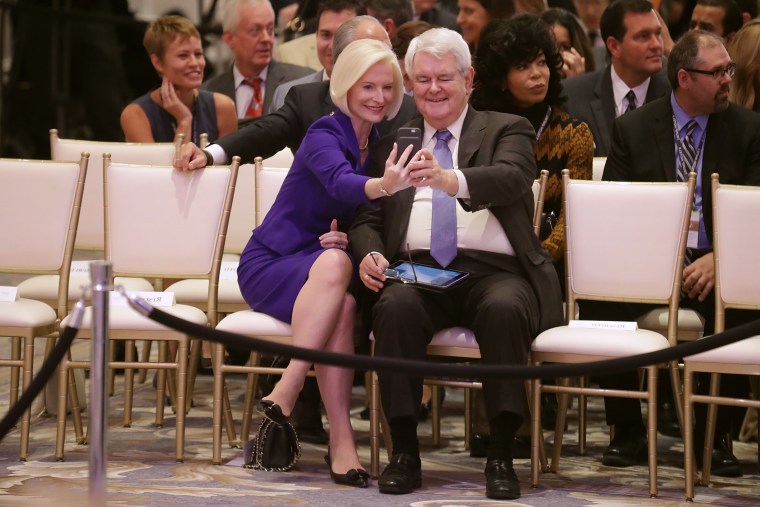 Image: Newt Gignrich and wife Callista on Oct. 26