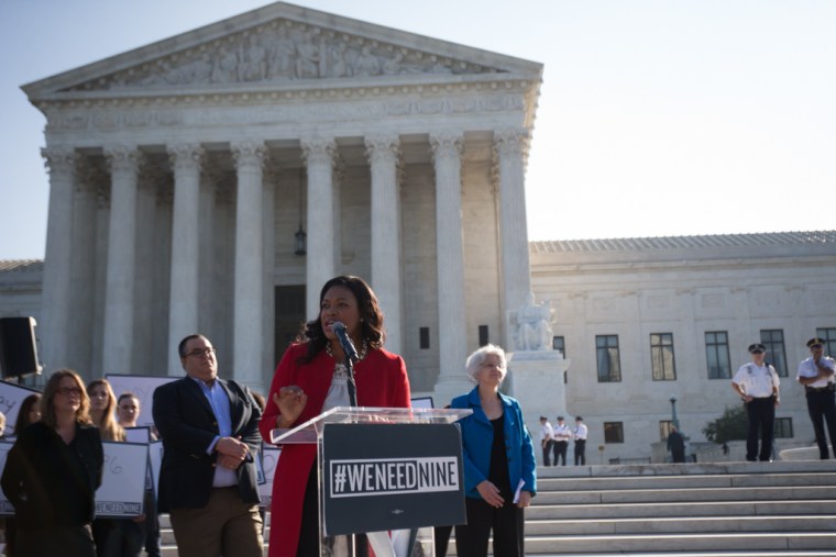 Rally At U.S. Supreme Court Protests Federal Court Vacancies
