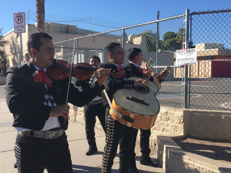 Mariachi Vegas serenades voters as they head to the polls in Las Vegas in the 2016 election.