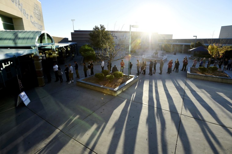 Image: People line up at a polling staton to cast their ballot during the 2016 presidential election in Las Vegas, Nevada