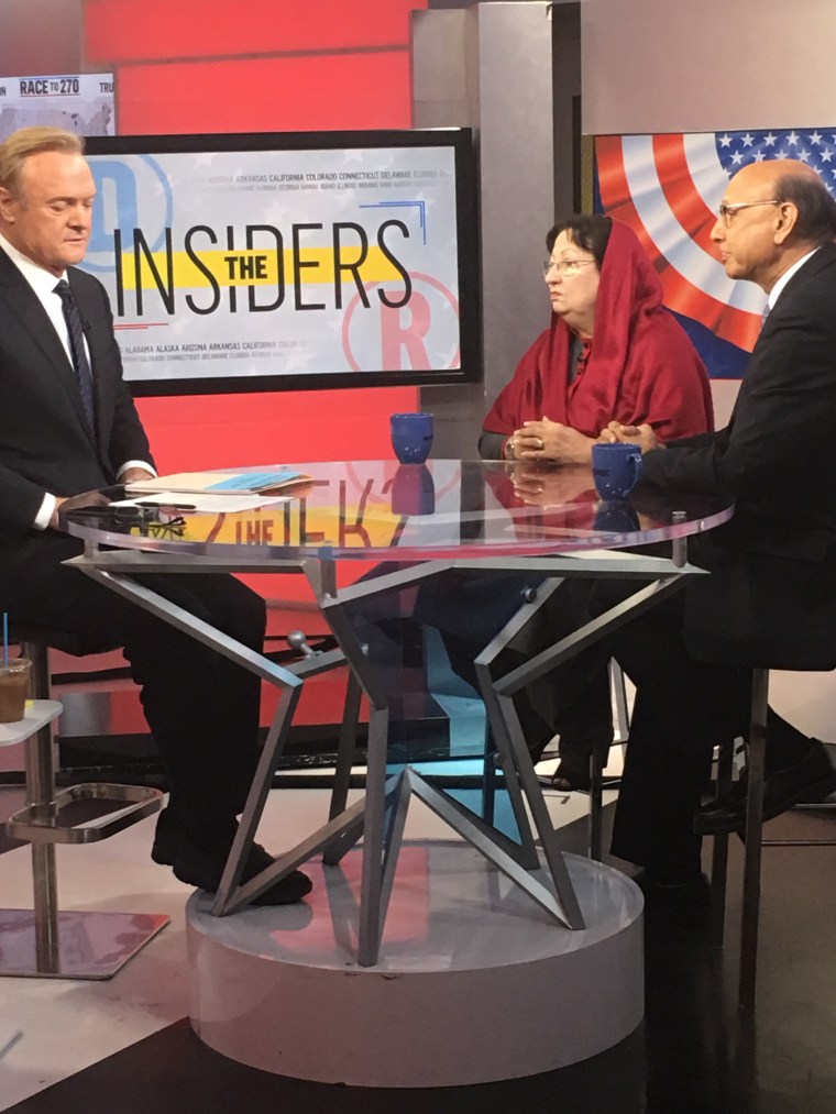 Khizr and Ghazala Khan speak with MSNBC's Lawrence O'Donnell on Tuesday, Nov. 8, 2016, as polls begin to close.
