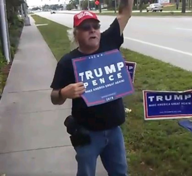 A Trump supporter was arrested in Lake Worth, Florida, after an altercation near a polling station.