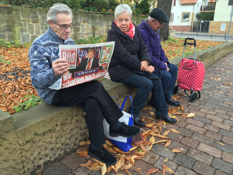 Image: Residents of Donald Trump's ancestral hometown in Kallstadt, Germany,