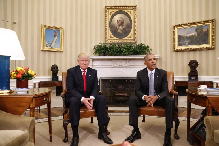 Obama Hosts Trump at White House for First Meeting After Election