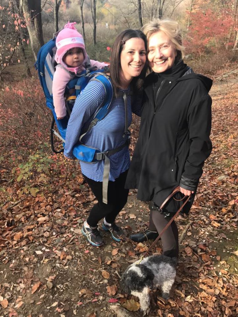 Margot Gerster was taking a hike when she ran into Hillary Clinton, Nov. 10.
