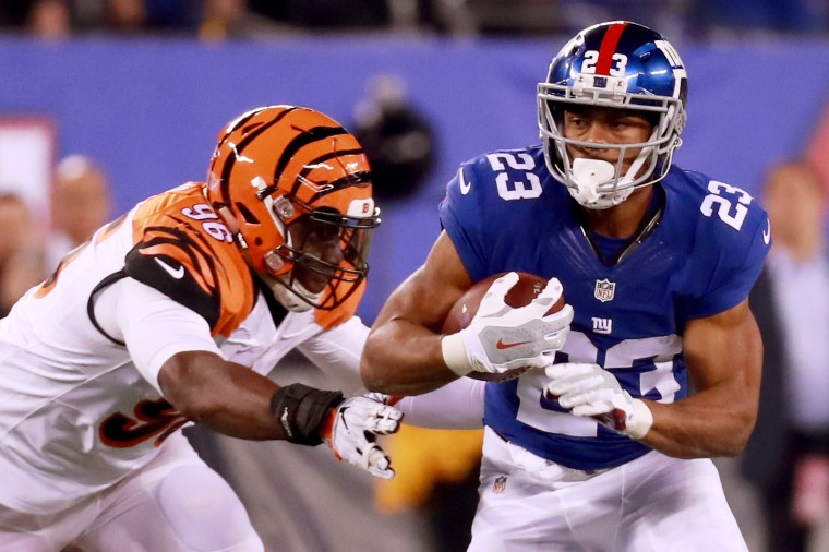 New York Giants running back Rashad Jennings #23  New york giants  football, New york giants, New york football