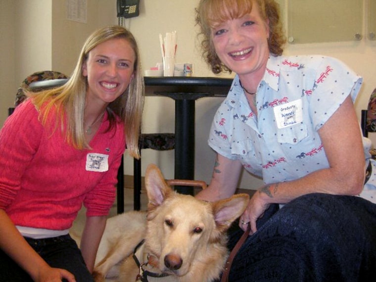 Olivia, Simba, &amp; Marine Veteran Wendy at America's VetDogs graduation