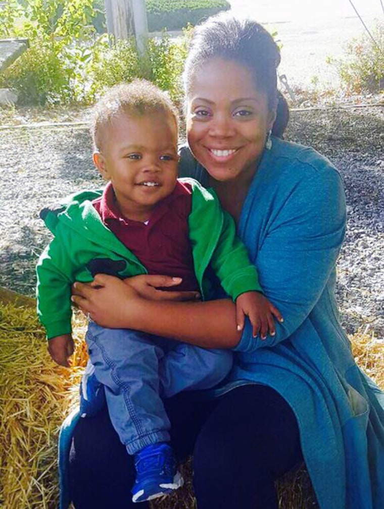 Corris Little and her two-year-old son Zachary.