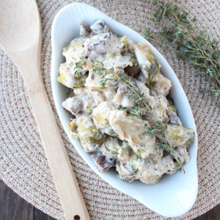 Portobello Mushrooms and Brussels Sprout Casserole recipe