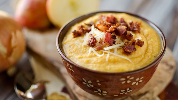 Roasted Butternut Squash and Bacon Soup recipe