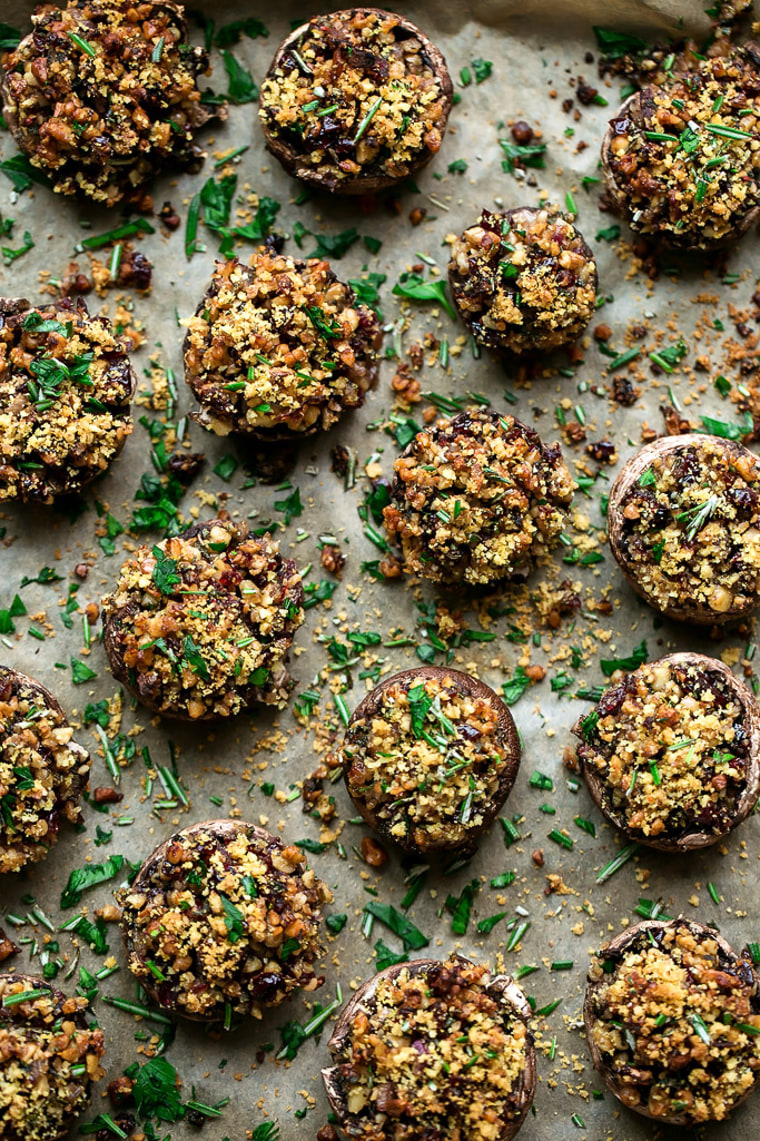 Vegan Walnut, Sage and Cranberry Stuffed Mushrooms recipe