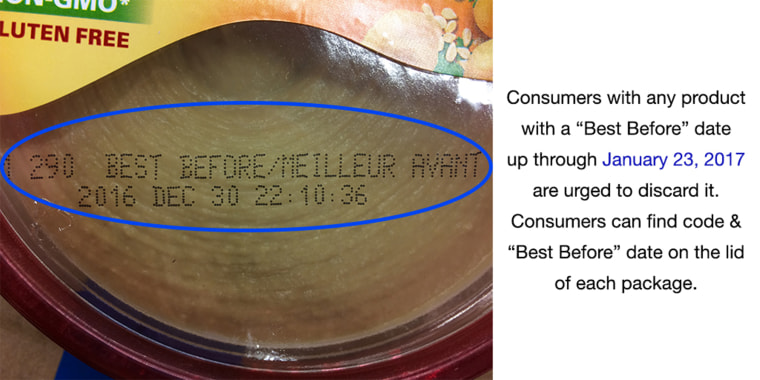 If the "best buy" date is up through Jan. 23 on the recalled products, toss them. 