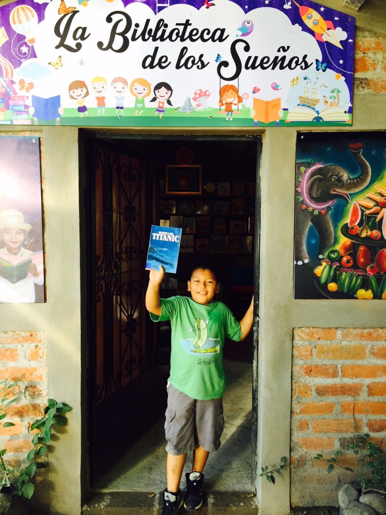 Student at Library of Dreams in San Jacinto, El Salvador. 