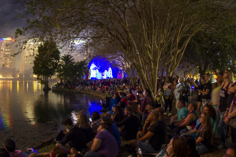 In the evening there was a vigil and fireworks display to in remembrance for the 49 lives lost in Orlando in June.