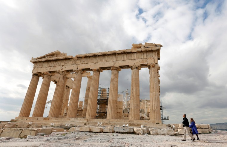 Image: President Barack Obama tours the Parthenon at the Acropolis