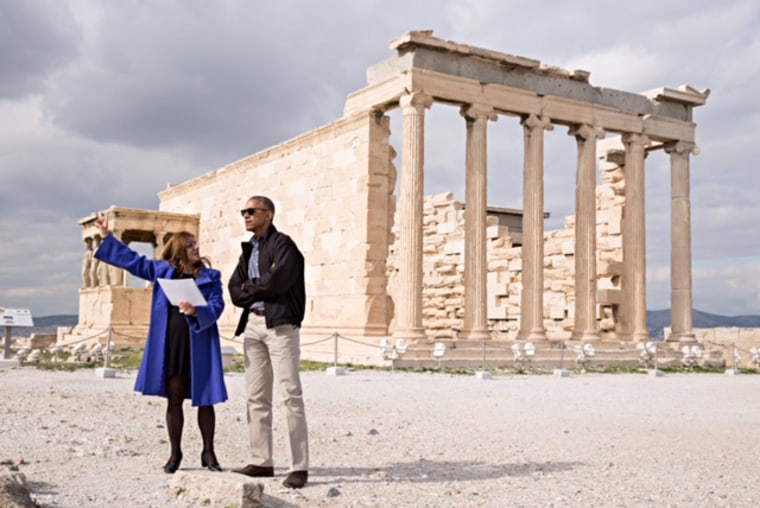 President Barack Obama tours the Acropolis in Athens on Nov. 16.