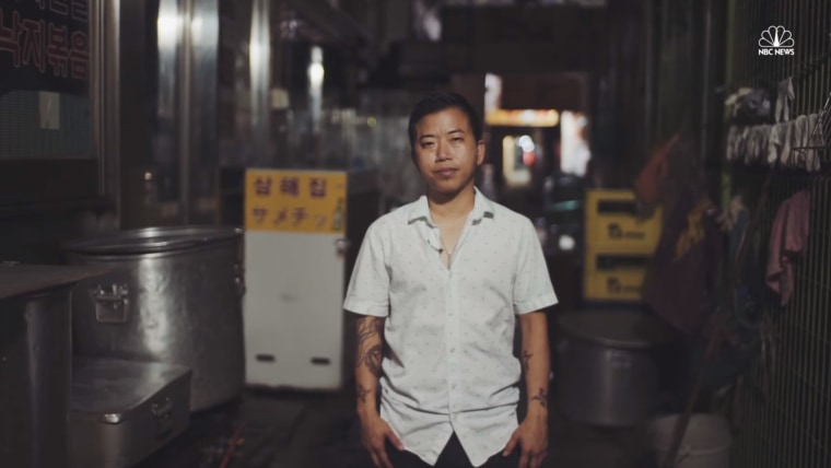 Min Matson, a Korean adoptee and transgender man, in "aka SEOUL," NBC Asian America's first full-length documentary, which follows five adoptees as they visit South Korea.