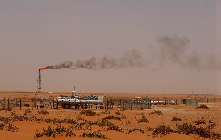 Image: A flame from a Saudi Aramco oil installation