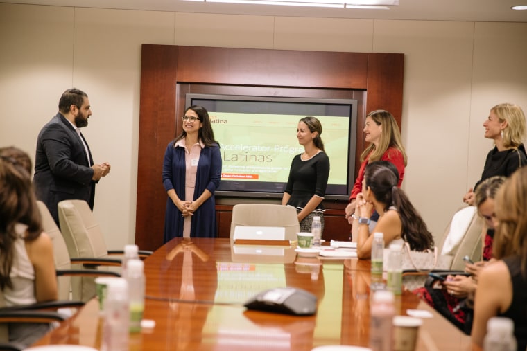 Access Latina Finalists Victoria Flores, Francesca Kennedy, Michelle Perez Kenderish, Lucienne Gigante.  