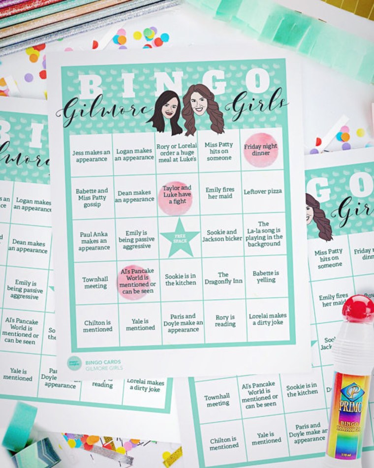 Use these bingo cards for the viewing party, or to re-watch the entire series on Netflix. Again.