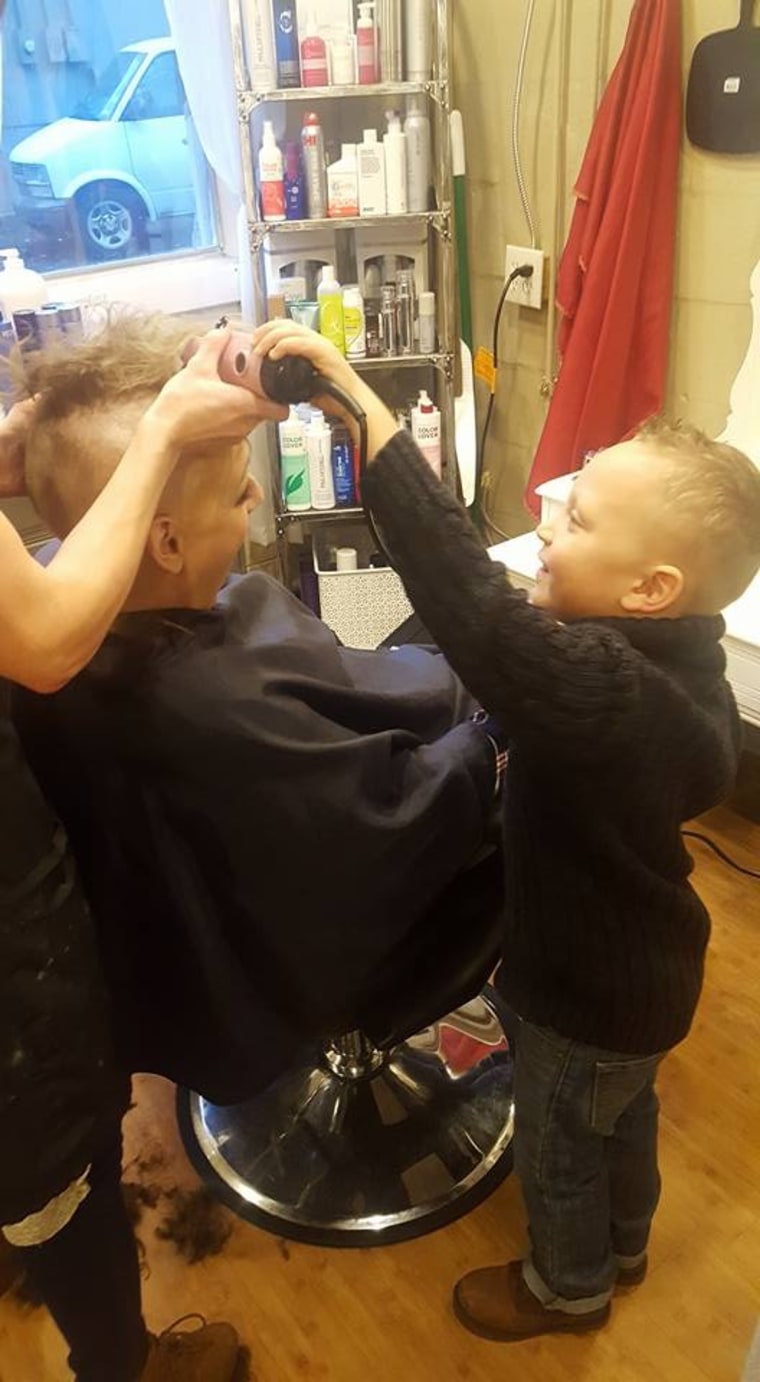 daughter shaves head ovarian cancer