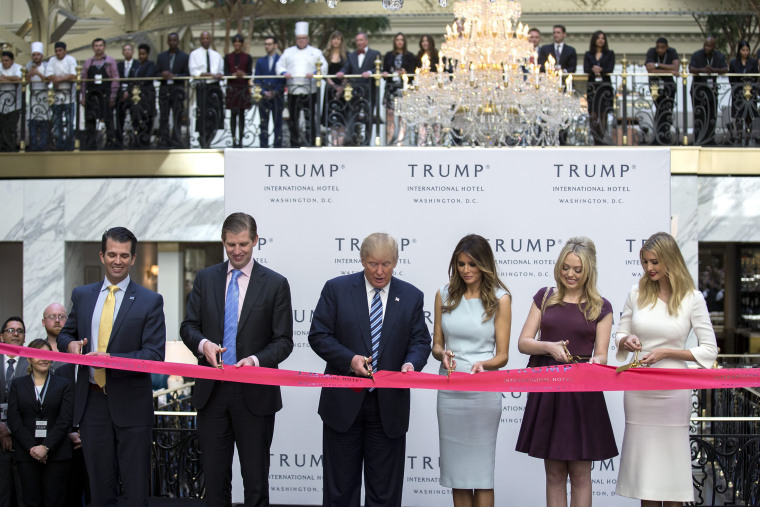 Image: Republican Presidential nominee Donald Trump participates in ribbon cutting ceremony for Trump International Hotel