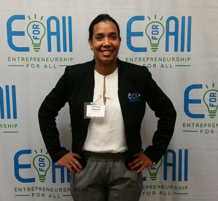 Yohanny Cespedes, an EmparaTodos graduate and CEO of CCK2 - Cleaning Services in Massachusetts.