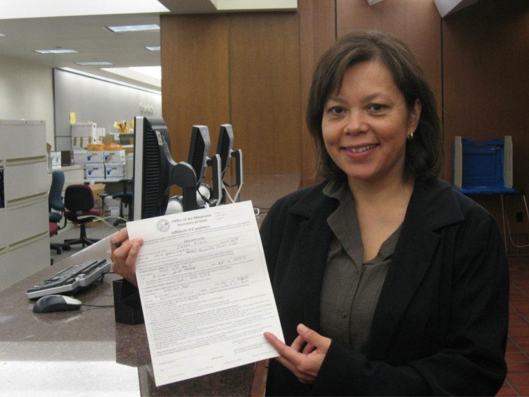 State Representative Susan Allen filing to be on the ballot in Minnesota