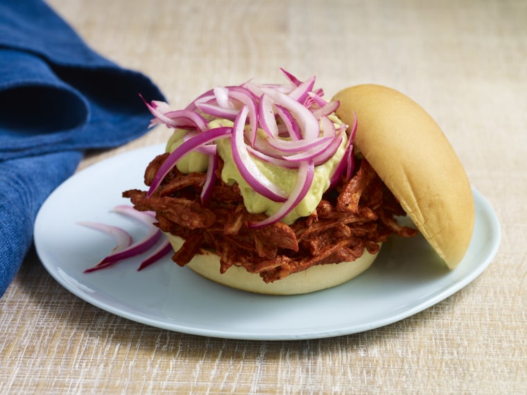 Thanksgiving Turkey Pibil Slider with Avocado Crema by Pati Jinich of Pati's Mexican Table