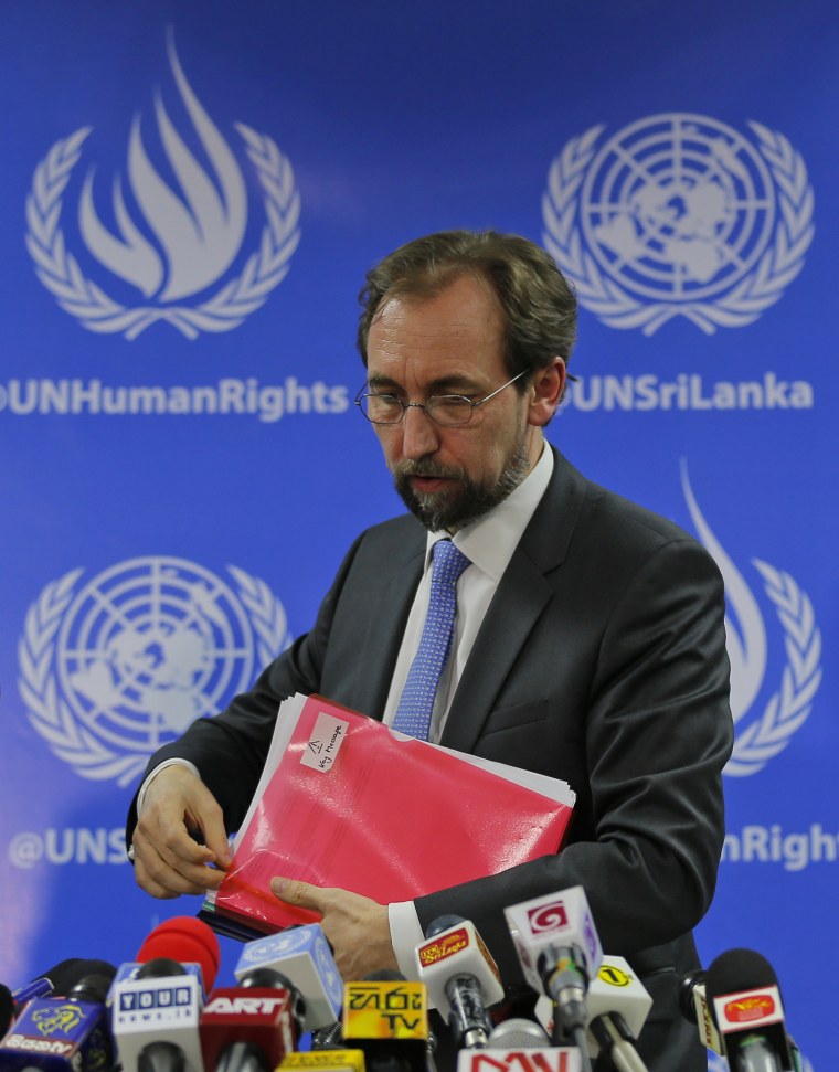 IMAGE: U.N. High Commissioner for Human Rights Zeid Ra'ad al-Hussein